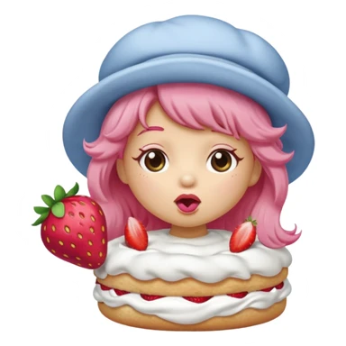 Strawberry shortcake blowing a kiss sticker