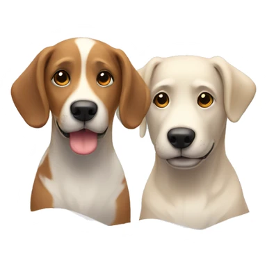 two winter dogs staring at eachother with hearts above their heads sticker