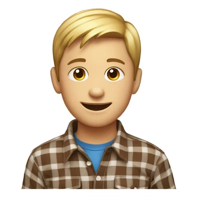 smiling boy in plaid shirt sticker