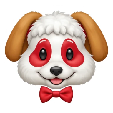 Dog clown, tie bow sticker