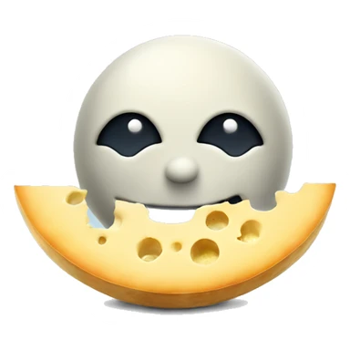 moon eating cheese sticker