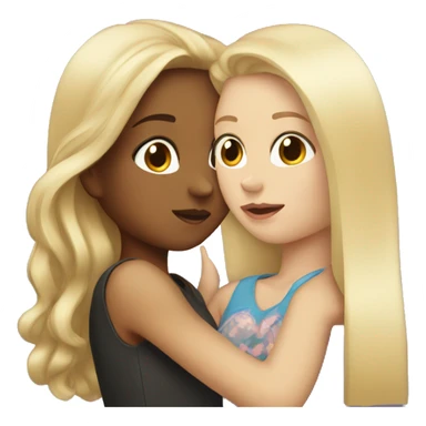 Blonde girl Kissing a  brunette girl sticker