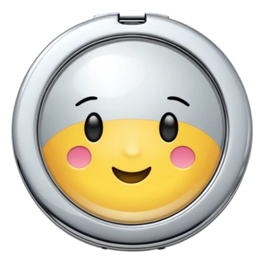 small round compact mirror sticker