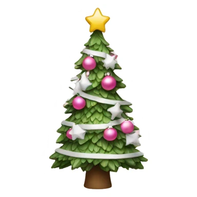 A Christmas tree with pink and white decorations sticker
