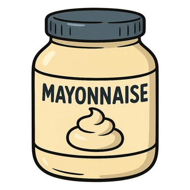 flat toon style mayonnaise jar sticker