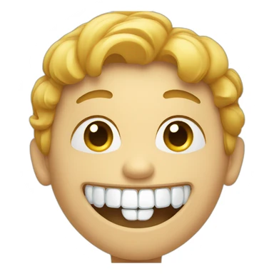 Person smiling with missing tooth sticker