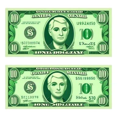 dollar bill sticker