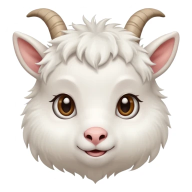 little cute goat, simple, charming, expressive face sticker