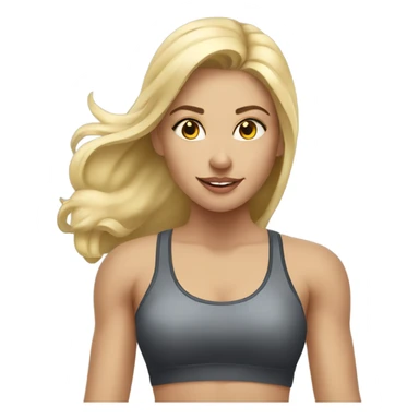 Beautiful blonde girl working out sticker