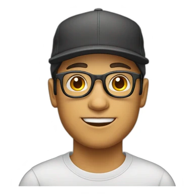 Joven con gorra blanca y gafas sticker