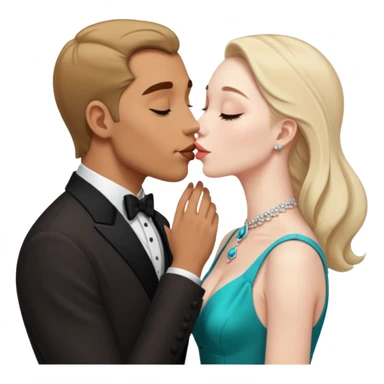 naked man, quadruped position, Kissing naked woman sticker