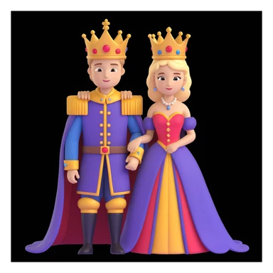 young king and queen posing sticker