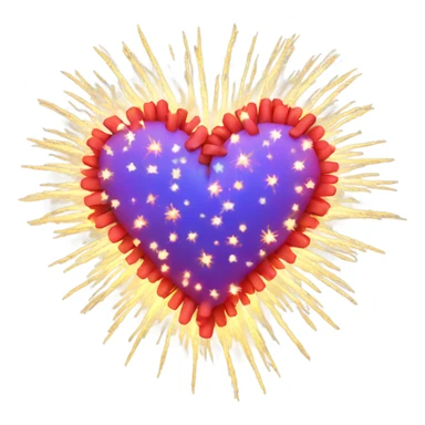 Heart firework sticker