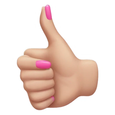 Thumbs up pink nails sticker