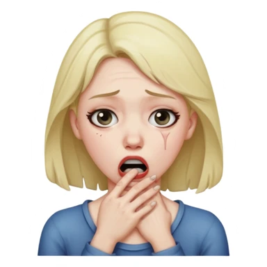 woman choking herself sticker