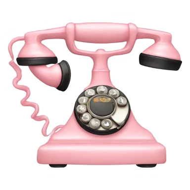 light pink Vintage Phone  sticker
