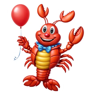 A lobster dressed as a clown sticker