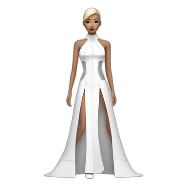 a fashion model wearing a futuristic dress sticker