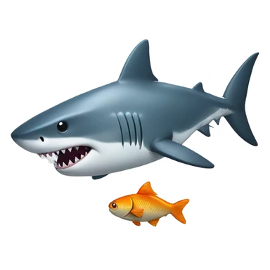 shark with a fish in its hands sticker