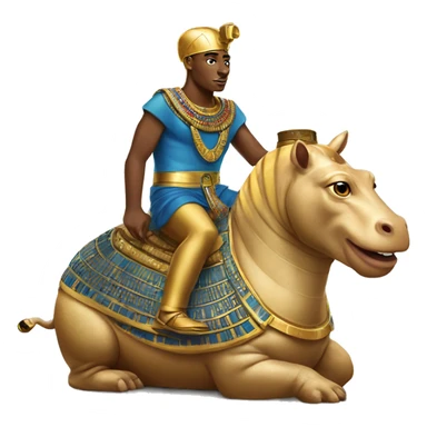 king tut RIDING a hippo sticker