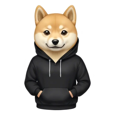 Shiba Doge in full black slavic hoodie sticker