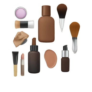 Brown Cosmetic Bag with cosmetics sticker