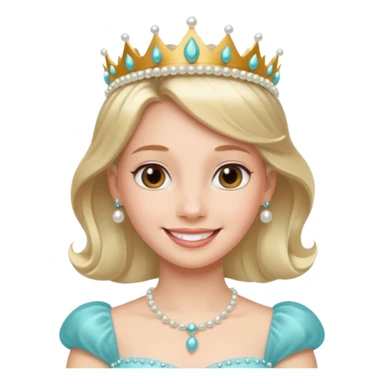 Princess – pearl tiara + aqua dress. sticker
