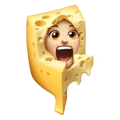 Cheese girl bite sticker