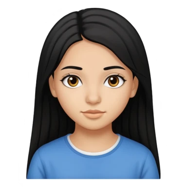 Fait une fille de 15 ans tunisienne avec les cheveux noir lisse avec la peau un peut métisse tunisienne  sticker