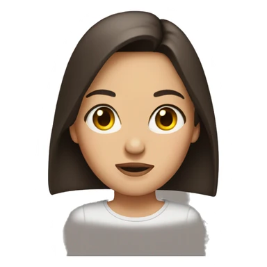 Brunette looking rolling eyes  sticker