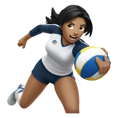 Voley player female with black hair playing sticker