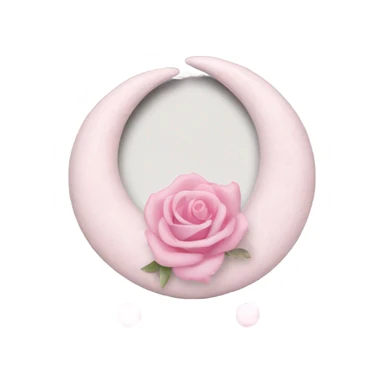 crescent damask white moon with pink roses sticker