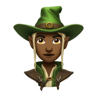 Fierce elf ranger wearing fedora  sticker