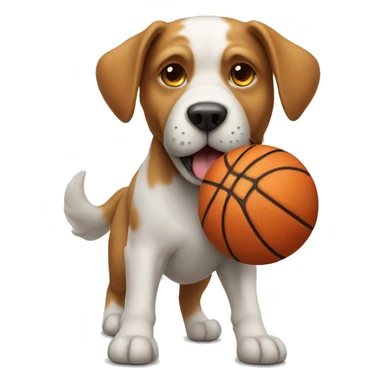 Dog playing basketball  sticker