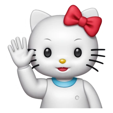 hello kitty contente et dit coucou sticker