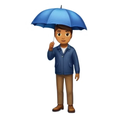 Man with umbrella + streetlight reflection sticker