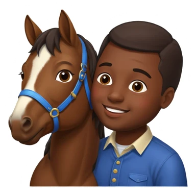 Black guy kissing horse with down syndrome sticker