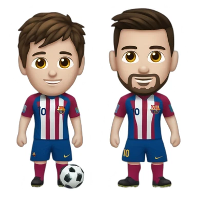 Emoji de messi y cristiano en la misma persona sticker