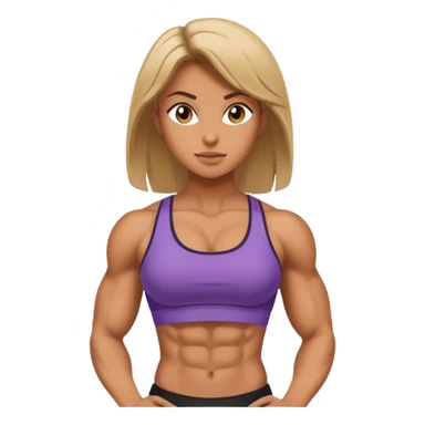 an extremely muscular girl with strong abs sticker
