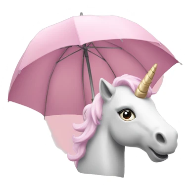 Light pink umbrella unicorn  sticker