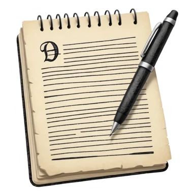 a paper manuscript that is a screenplay with a ballpoint pen sticker