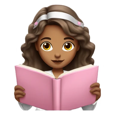 angelic brunette girl with pink book sticker