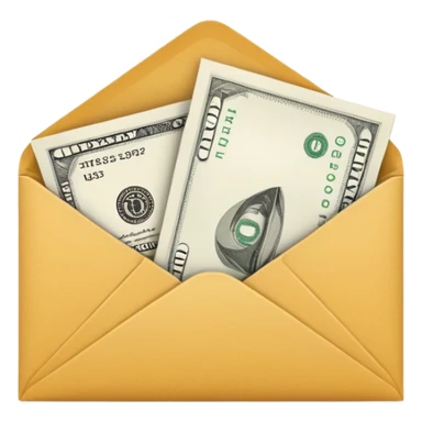 Salary enclosed in an envelope sticker