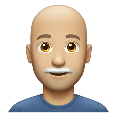 Bald white man with stubble beard sticker