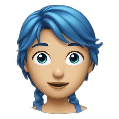 Fille yeux bleus et cheveux châtains  sticker