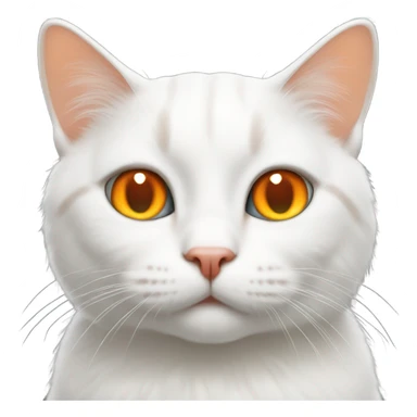White cat with a tiny bit of orange on its body  sticker