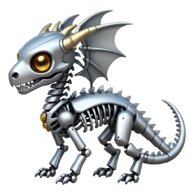 A skeleton robot dragon tiny cute sticker
