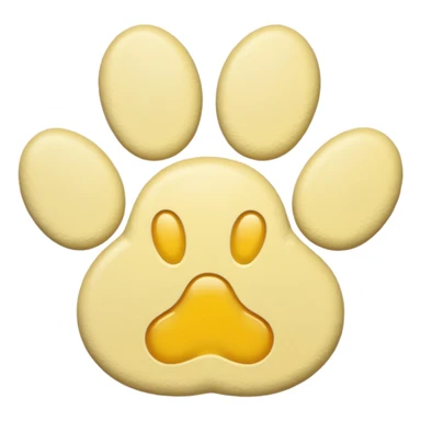 a pale pastel yellow pawprint sticker