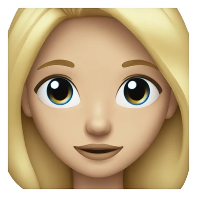 Blonde girl with blue eyes, long hair and black t-shirt sticker