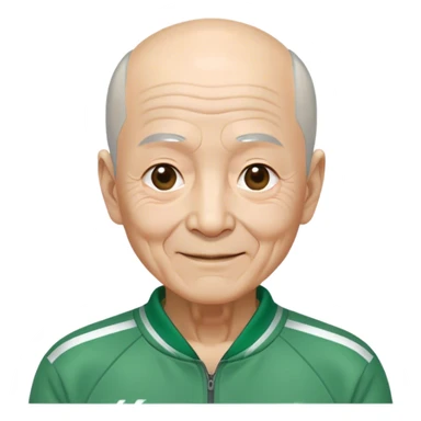 Oh Il-nam:  Age: 70s
Appearance: A frail old man with short gray bald hair, deep wrinkles, and a kind-looking smile.
Outfit: Green player tracksuit  sticker